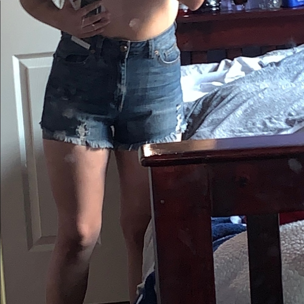 blue shorts